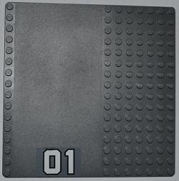 Lego Baseplate, Road 16 x 16 with White '01' Large Pattern (Sticker) - Set 7945