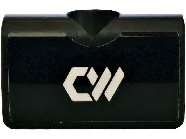 Lego Technic, Panel Curved 2 x 3 x 1 with White 'CW' CoreWeave Logo Pattern (Sticker) - Set 42240 / Black
