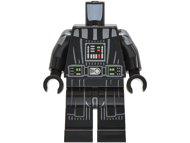 Lego Body SMART Minifigure, Torso with Black Hips and Legs with SW Darth Vader Armor, Belt and Robe Pattern / Black Arms with Armor Pattern / Black Hands
