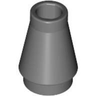 Lego Cone 1 x 1 [No Top Groove] / Dark Bluish Gray
