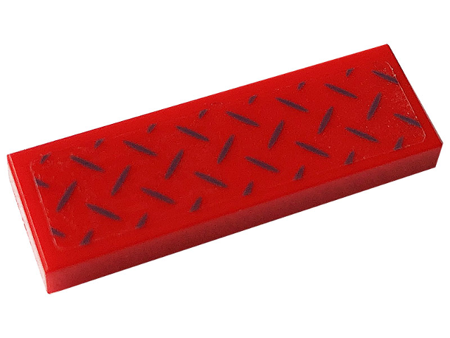 Lego Tile 1 x 3 with Tread Plate Pattern (Sticker) - Set 76166