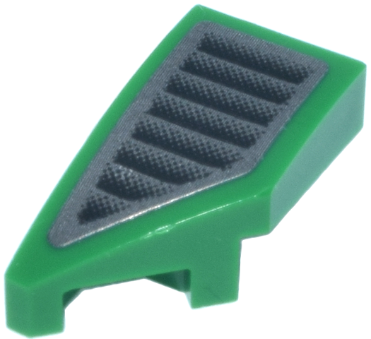Lego Wedge 2 x 1 x 2/3 Left with Black and Silver Air Vent Pattern (Sticker) - Set 76925
