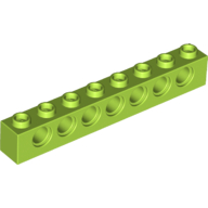 Lego Technic Brick 1 x 8 [7 Pin Holes] / Lime