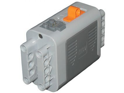 Lego Electric 9V Battery Box 4 x 11 x 7 PF with Orange Switch and Dark Bluish Gray Covers