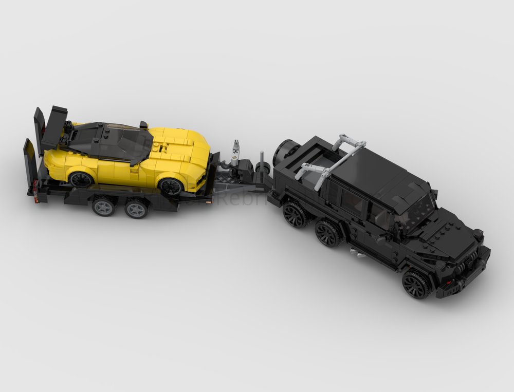 Lego MOD pack of 76924 dual Mercedes set with trailer