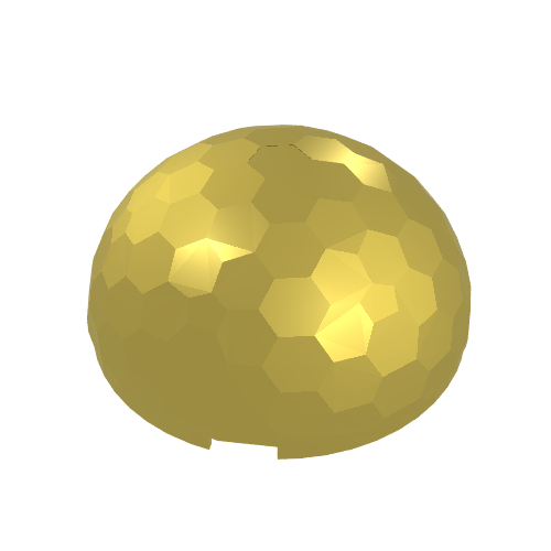 Lego Dome Hemisphere 4 x 4 Multifaceted / Chrome Gold