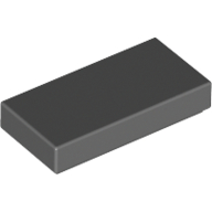 Lego Tile 1 x 2 with Groove / Dark Bluish Gray