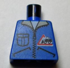 Lego Torso Town Bulldozer Logo, Zipper Jacket, Pocket Pattern (Lorry Driver) / Blue