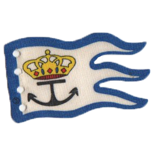 Lego Flag 8 x 5 Wave with Blue Border and Crown and Anchor Print