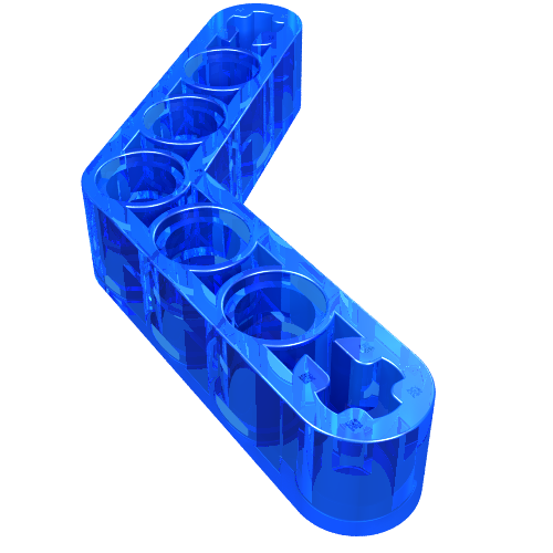Lego Technic Beam 1 x 7 Bent (4 - 4) Thick / Trans-Dark Blue