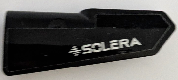 Lego Technic, Panel Fairing #21 Very Small Smooth, Side B with White 'SOLERA' Logo Pattern (Sticker) - Set 42165 / Black