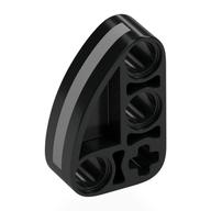Lego Technic Beam 2 x 3 L-Shape with Quarter Ellipse Thick with Silver Stripe Print / Black