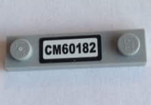 Lego Plate, Modified 1 x 4 with 2 Studs without Groove with 'CM60182' Pattern (Sticker) - Set 60182