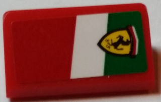 Lego Slope 30 1 x 2 x 2/3 with Ferrari Logo on Italian Flag Background Pattern Model Right Side (Sticker) - Set 75908