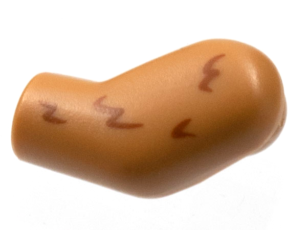 Lego Arm, Left with Rounded Reddish Brown Fur Pattern