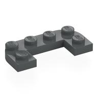 Lego Plate Round Half 2 x 4 with 1 x 2 Cutout / Dark Bluish Gray