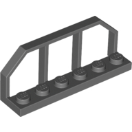 Lego Plate Special 1 x 6 with Train Wagon End Fence / Dark Bluish Gray