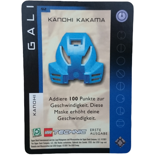 Lego Trading Card, Bionicle Game: QftM - 92 Great Masks - Gali - Kanohi Kakama / [No Color/Any Color]