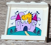 Lego Panel 1 x 4 x 3 with Side Supports - Hollow Studs with Castle and Dragon Pattern (Sticker) - Set 41334