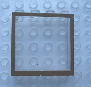 Lego Modulex Window 1 x 4 x 4 with Brown Border Print