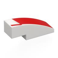 Lego Brick Curved 3 x 1 No Studs with Red Shape Print