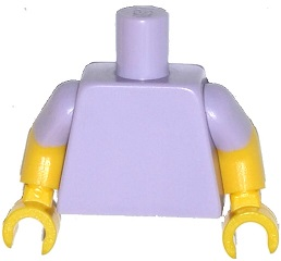 Lego Torso Plain / Yellow Arms with Molded Lavender Short Sleeves Pattern / Yellow Hands