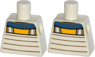 Lego Torso Tunic with Blue and Gold Egyptian Collar Pattern / White