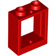 Lego Window 1 x 2 x 2 Flat Front / Red