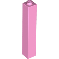 Lego Brick 1 x 1 x 5 with Solid Stud / Bright Pink