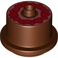 Lego Duplo Food 2 x 2 Round Cake with Stud on Top, Strawberry Print