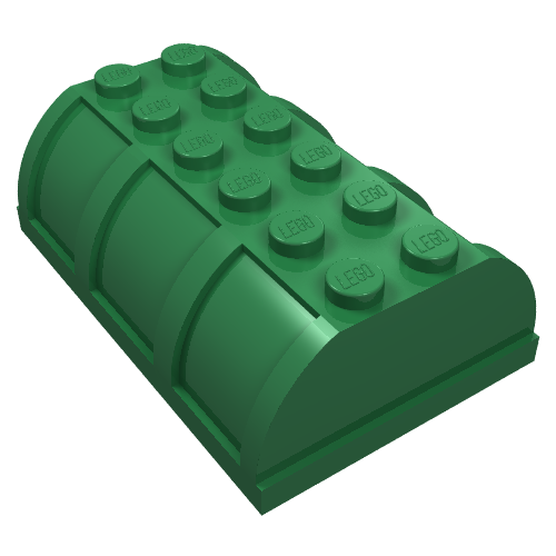 Lego Trunk / Chest Lid 4 x 6 x 1 2/3 / Green