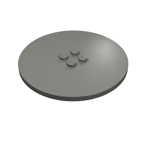 Lego Plate Special Round 8 x 8 with 2 x 2 Center Studs with Groove / Dark Bluish Gray