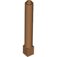Lego Support Round 1 x 1 x 6 Solid Pillar / Medium Nougat