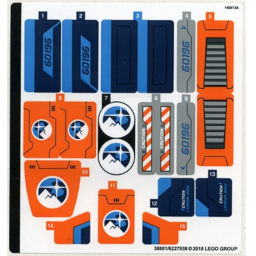Lego Sticker Sheet for Set 60196-1 / [No Color/Any Color]