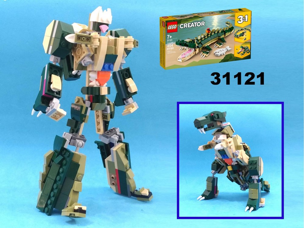 Lego Transformer King Grimlock/Dinosaur from LEGO Creator set 31121: Crocodile
