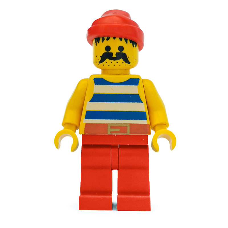 Lego Pirate - Blue Stripes, Red Legs, Red Bandana