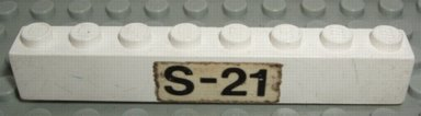 Lego Brick 1 x 8 with Black 'S-21' Pattern on Both Sides (Stickers) - Sets 460-1 / 653-1