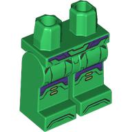 Lego Hips and Green Legs with Armor Plating, Dark Purple Markings print