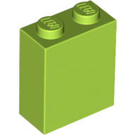 Lego Brick 1 x 2 x 2 with Inside Stud Holder / Lime