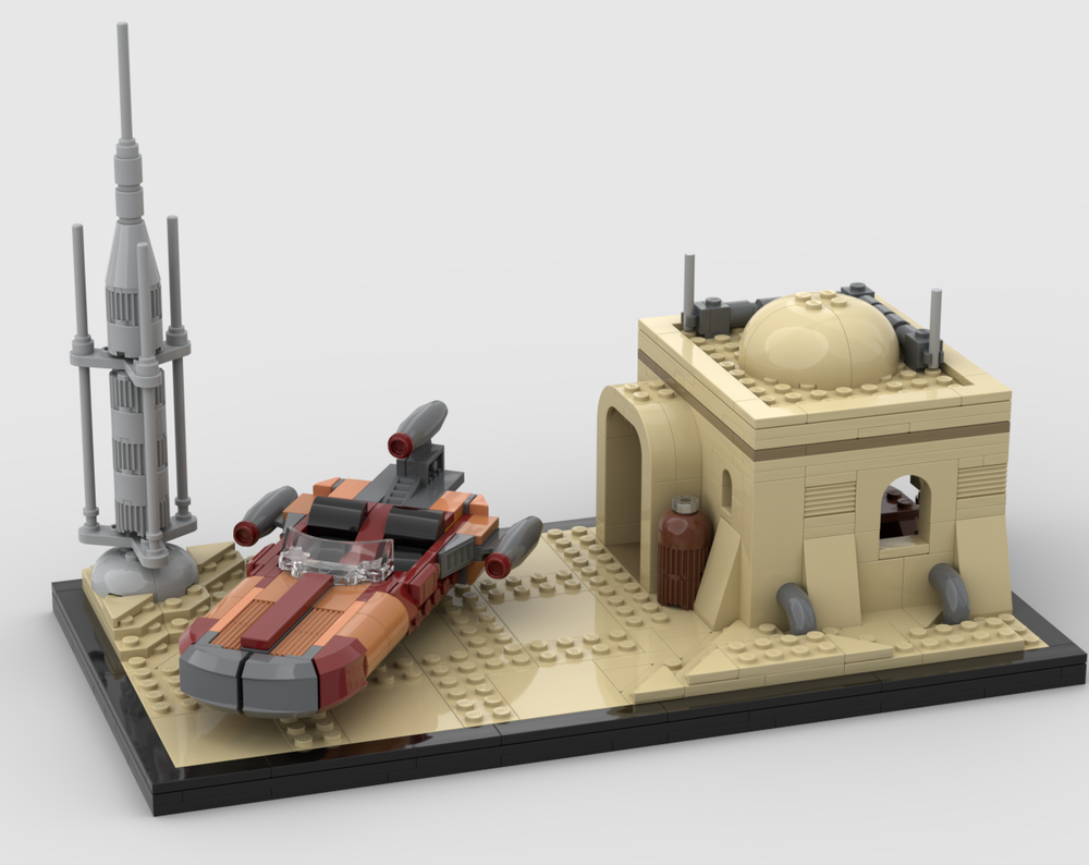 Lego Obi Wan Hut with Luke landspeeder