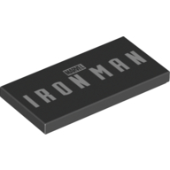 Lego Tile 2 x 4 with 'MARVEL IRONMAN' Print