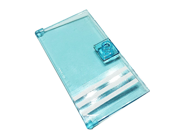 Lego Door 1 x 4 x 6 with Stud Handle with 3 White Stripes Pattern (Sticker) - Set 60141