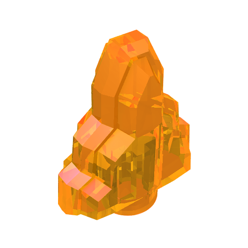 Lego Rock 1 x 2 Crystal Stepped / Trans-Orange