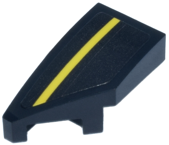 Lego Wedge 2 x 1 x 2/3 Left with Yellow Stripe Pattern (sticker) - Set 76925