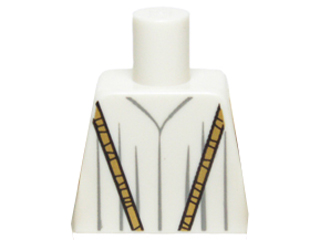 Lego Torso Robe with Long Gold Necklace Pattern / White