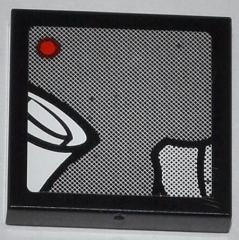 Lego Tile 2 x 2 with J. Jonah Jameson on Screen Pattern 1 (Sticker) - Set 76005 / Black