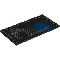 Lego Plate Special 6 x 12 with Studs on 3 Edges with 'STAR WARS', 'Chopper (C1-10P)', Stats Print