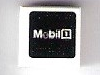 Lego Tile 1 x 1 with 'Mobil 1' with Gray 'o' on Black Background Pattern (Sticker) - Set 75876