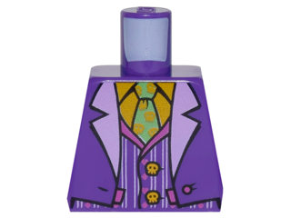 Lego Torso Batman Suit with Lavender Lapels, Striped Vest, Bright Light Orange Shirt and Bright Green Tie Pattern (Joker) / Dark Purple