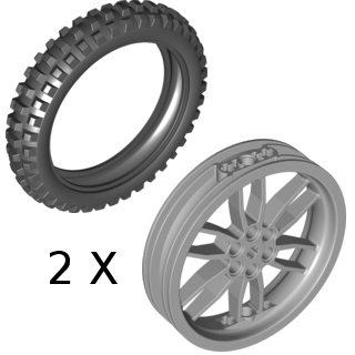 Lego Large Tires with Hubs